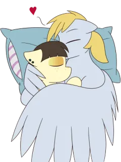 🛌 ea8691f9 卡通, 小马, 睡眠, 爱, 可爱, 拥抱, 粉丝作品 telegram sticker