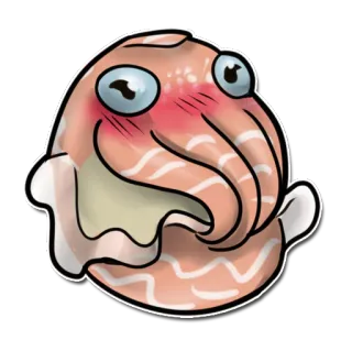 😊 471b661e niedlich, Cartoon, Sticker, Tintenfisch, errötend, kawaii, Tier, Meerestier telegram sticker