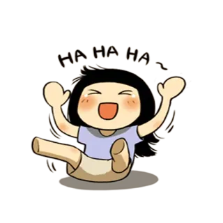 😂 03e92ed2 HA HA HA lachen, blij, cartoon, vrouw, grappig, vrolijk telegram sticker