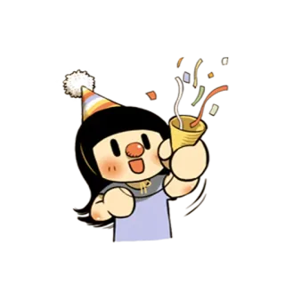 🎉 d3edafa5 feest, viering, confetti, hoed, schattig, cartoon, illustratie telegram sticker