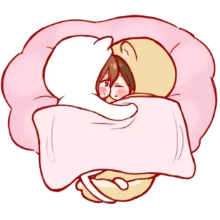 🍧 0661e84d cute, anime style, kawaii, cartoon, hugging, warm whatsapp sticker