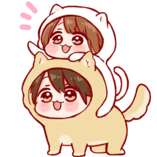 🍧 0c6928ff cute, anime, chibi, kawaii, cartoon, sticker, illustration, animal whatsapp sticker
