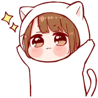💔 7b21133a cat, anime, cute, kawaii, girl, sticker, cartoon whatsapp sticker