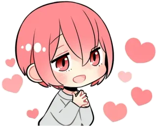 😍 371ebfef imut, anime, hati, kawaii, chibi telegram sticker