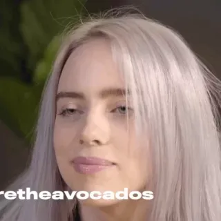 🕷 2f68c0c9 Billie Eilish I'm the avocados Billie Eilish, musique, chanteuse, pop, célébrité telegram sticker