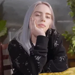 🕷 4b95a7dd Billie Eilish Billie Eilish, chanteuse, célébrité, portrait telegram sticker