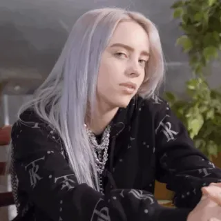 🕷 5e25db0f Billie Eilish chanteur, célébrité, musique, portrait, artiste telegram sticker