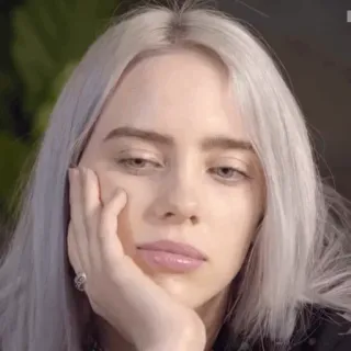 🕷 d9097708 Billie Eilish chanteur, musicien, célébrité, portrait, Billie Eilish, pop star telegram sticker