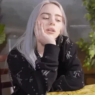 🕷 f2de892a Billie Eilish Billie Eilish, chanteuse, ennuyé, célébrité, musicien telegram sticker