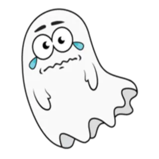 😓 dc5bf463 fantasma, triste, llorando, dibujos animados, tenebroso, Halloween telegram sticker