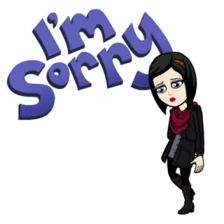 😢 2901fa3a I'm sorry scusa, mi dispiace, cartone animato, triste, ragazza whatsapp sticker