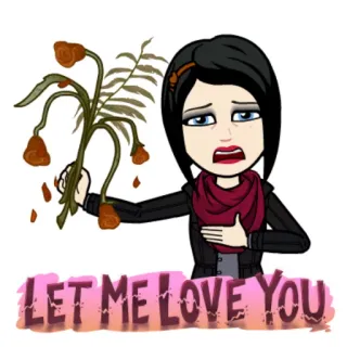 💔 321be727 LET ME LOVE YOU triste, amore, cuore spezzato, bitmoji, romantico whatsapp sticker