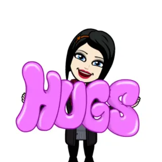 👭 68451af6 HUGS abbracci, cartoni animati, saluto, messaggio, amore, amicizia whatsapp sticker