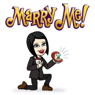 💍 5218a2cc Marry Me! hochzeit, antrag, liebe, hochzeit, verlobung, ring, cartoon telegram sticker