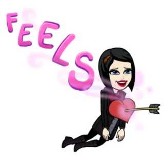 💘 fa37d1ed FEELS Bitmoji, Pfeil, Herz, Gefühle, Emotion, Liebe, Cartoon telegram sticker