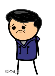 ☹ 0a0549cb @MMD_19 Cyanide and Happiness, เศร้า, ร้องไห้, การ์ตูน, คนติด telegram sticker