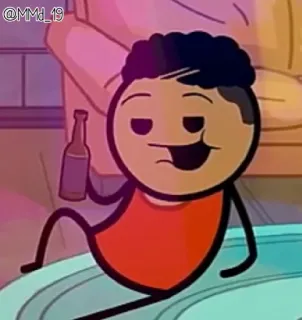 🍾 32712e0f @MML_19 การ์ตูน, ดื่ม, ขวด, คน, แอลกอฮอล์ telegram sticker