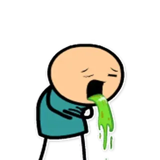🤢 40b8cb59 ป่วย, อาเจียน, การ์ตูน, Cyanide and Happiness telegram sticker