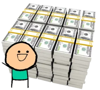 😄 17e159be geld, cartoon, contant, dollars, Cyanide and Happiness telegram sticker