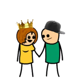 👑 a08a9599 情侣, 卡通, 爱, 女王, 国王 telegram sticker