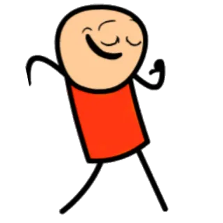 😏 efda8860 卡通, 火柴人, 跳舞, 快乐 telegram sticker