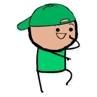 😄 a64204f7 kartun, karakter, stiker, menari, hijau whatsapp sticker