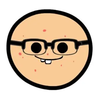 🤓 822f30a0 漫画, 顔, メガネ, オタク, ギーク, イラスト telegram sticker