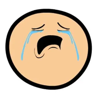 😭 c22984a4 泣く, 悲しい, 絵文字, 涙, 漫画 telegram sticker