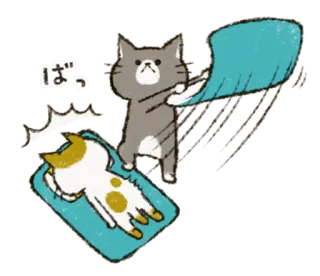 🗣 0a1aef51 ぱっ kot, koc, śpiący, słodki, kreskówka telegram sticker