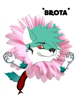 🌸 1c9b961f BROTA 卡通, 花, 狼, 角色, 数字艺术 whatsapp sticker