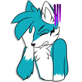 🙄 660288d8 狼, 兽人, 拟人化, 卡通, 表情, 疲惫, 捂脸, 贴纸 whatsapp sticker