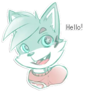😃 ce7af133 Hello! 毛茸茸, 狐狸, 卡通, 可爱, 问候, 动物, 友善 whatsapp sticker