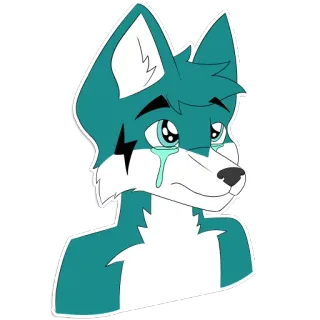 😭 d13b0d63 兽人, 拟人, 狐狸, 哭泣, 伤心, 含泪, 角色 whatsapp sticker