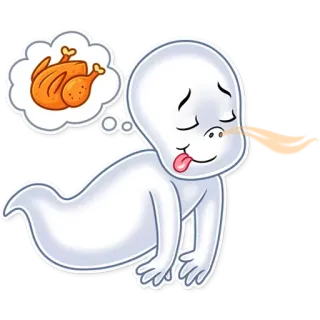 🤤 388eacd2 Casper spook, kalkoen, eten, cartoon, grappig, dromen telegram sticker