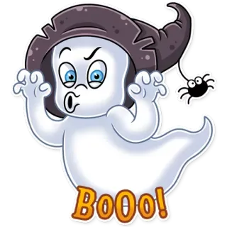 👻 aa0cc76e Casper Boo! spook, halloween, spookachtig, vriendelijk, cartoon, boe telegram sticker