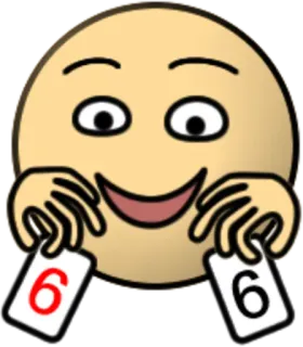 🃏 dcf1596f Smiley, Nummer 6, Kaarten, Speelkaarten, Emoji, Gokken telegram sticker