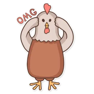 😲 3b8f9892 OMG kip, oh mijn god, verrassing, cartoon, dier, grappig telegram sticker