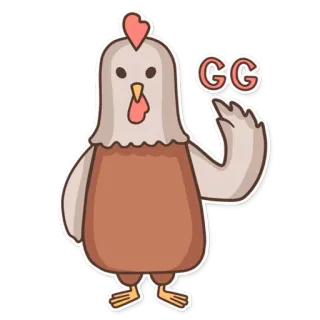 ✋ 3bc881e7 GG kip, goed gespeeld, spel, grappig, dier telegram sticker