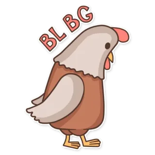 😣 8e91f6a7 BL BG kip, dier, vogel, cartoon telegram sticker