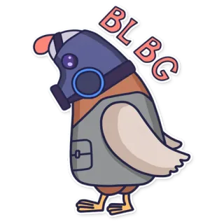 😣 f1020a8a BLBG kip, gasmasker, gevaarlijke stof, vogel, cartoon, sticker telegram sticker
