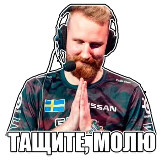 🙏 4f0e3ed2 ТАЩИТЕ, МОЛЮ eSport, preghiera, supplica, mani, gamer telegram sticker