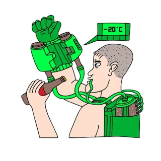 🍺 1d2a71b8 -20°C suhu, bir, minum, dingin, teknologi, futuristik whatsapp sticker