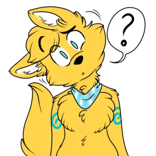 ❓ 2493dae0 ? vraag, verward, dier, cartoon, furry telegram sticker