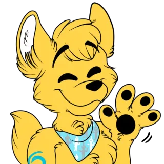 👋 286c40b9 furry, dier, cartoon, vriendelijk, zwaaiend, geel telegram sticker