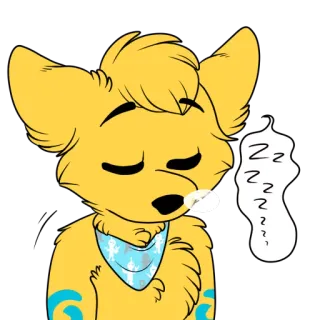 😪 40d53418 slaperig, slapen, harig, cartoon, vos telegram sticker
