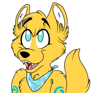 😃 5223c932 Furry, Dier, Hond, Cartoon telegram sticker