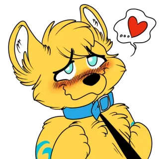 😍 6970ccc2 hond, liefde, harig, dier, halsband, schattig telegram sticker