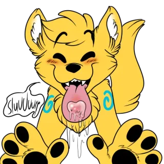 💋 9de0d8e2 Sluuurpe antropomorf, hond, likken, cartoon, dier, harig telegram sticker