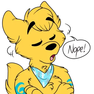🚫 a693063e Nope! dier, harig, hond, cartoon, schattig, nee telegram sticker