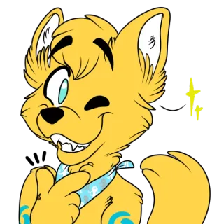 😜 bf38fbdd furry, anthro, dier, schattig, cartoon, geel telegram sticker